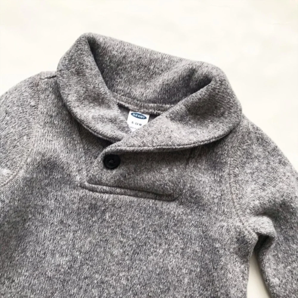 Old navy heather gray cowl neck sweatshirt jumper EUC  6-12 months